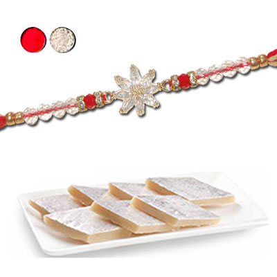 "RAKHIS -AD 4570 A (Single Rakhi),250gms of Kaju Kathili  - Click here to View more details about this Product
